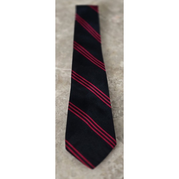 Prestwick Men's Silk Necktie Tie Black Red Stripes Buffalo‎ University Bookstore - Picture 1 of 5